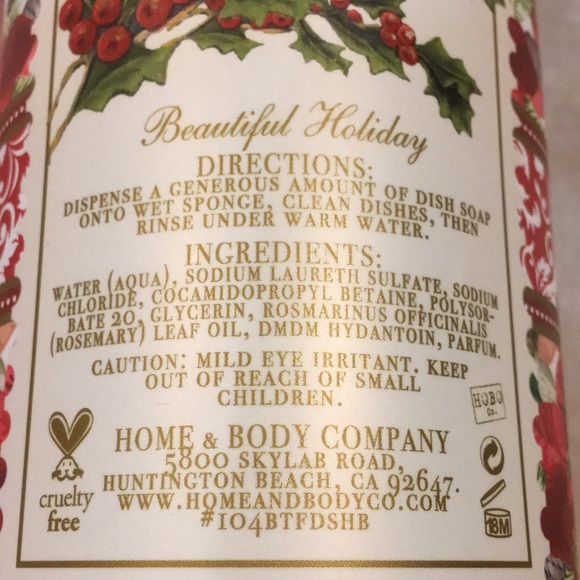 Christmas Holiday Winter Scented Holly Berry Dish Soap NWT XL 32oz plastic pump - Picture 8 of 16